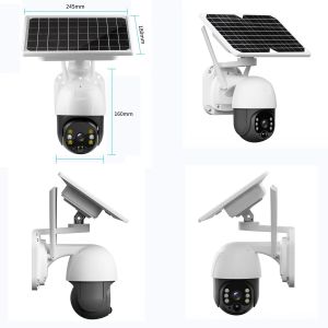 1080P Solar Outdoor Camera 3g 4g Sim Card Remote View Ptz Low Power Battery WiFi