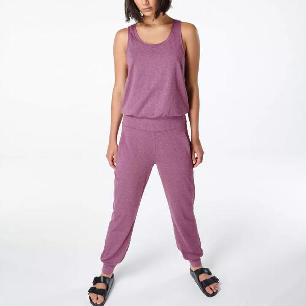 Buy Athletic Womens Loungewear Set Womens Workout Jumpsuit With Side Pockets at wholesale prices
