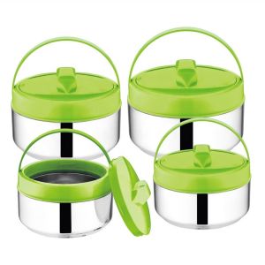 Handle Lunch Box School Office Bento 4pcs Stainless Steel Thermal Stock Pot Set