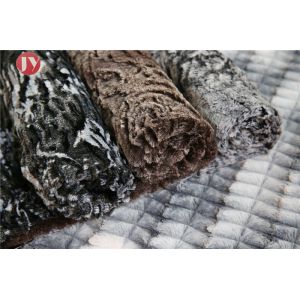 Fake Rabbit Plush Toy Fabric Brushed Printing Warp Tricot Knitting 350 Gsm