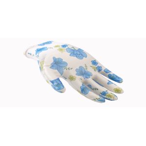 Polyester Garden Work Gloves , Paint Printing Polyurethane Coated Gloves