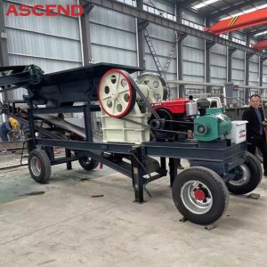 Gold Mining Diesel Engine Mobile Portable Jaw Crusher PE 600x900 Marble Stone