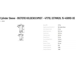 Manufacturing Plant KS Cylinder Sleeve 89370110 KOLBENSCHMIDT 471710 037WN26 15