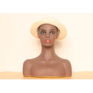 Human Skin Meticulous Makeup Mannequin Display Head With Shoulders