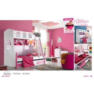 China kids wood bunk bed with pulled bed,#6613 on sale