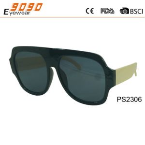 Popular big frame sunglasses made of plastic ,UV 400 Protection Lens
