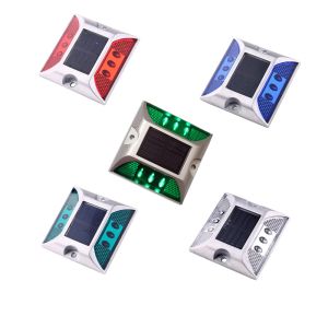 IP68 ASTM Embedded Aluminium Solar Road Stud White Yellow Red Blue Green