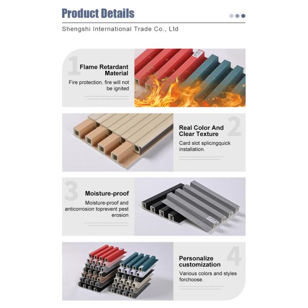 Modern WPC Outdoor Wall Panel Waterproof Fireproof Moisture Prooof Composite Siding Cladding for Household Entertainment