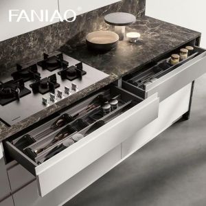 Modern New Design Melamine Kitchen Cabinets For Villa Project