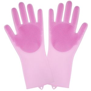 Professional Heat Resistant Kitchen Rubber Dish Washing Gloves Silicone Cleaning
