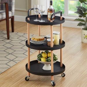 3 Tier Plastic Kitchen Vegetable Rack Storage Cart Household