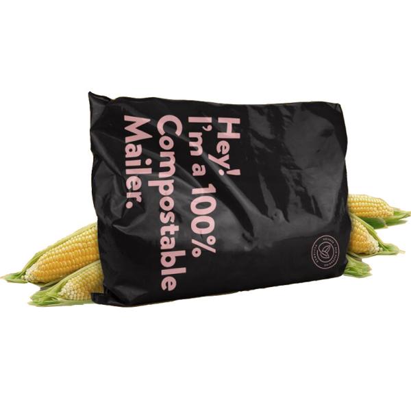 Buy Black Starch Compostable Poly Mailers , Straight Top Biodegradable Shipping Bags at wholesale prices