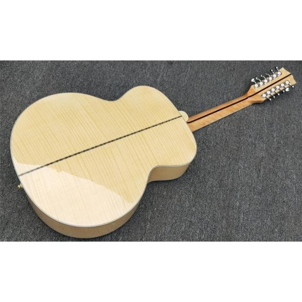 Tiger Flame Maple Factory Custom 12 strings Red and Yellow G200 classic Acoustic Guitar