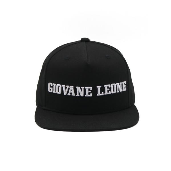 Buy Plastic Closure Black Flat Brim Snapback Hats White Embroidered Logo at wholesale prices