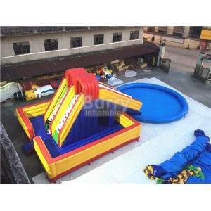 Amusement Inflatable Backyard Water Park , Inflatable Slide With Pool