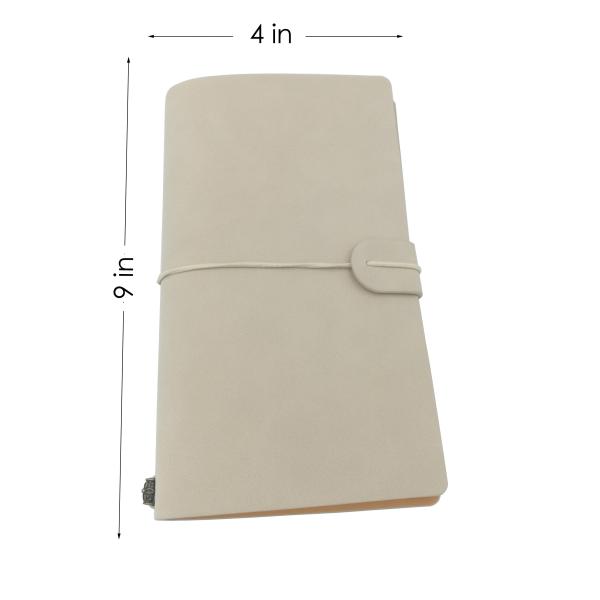 Buy Beige A6 PU Leather Notebook Rubber Band Journal 100gsm 12x20cm at wholesale prices
