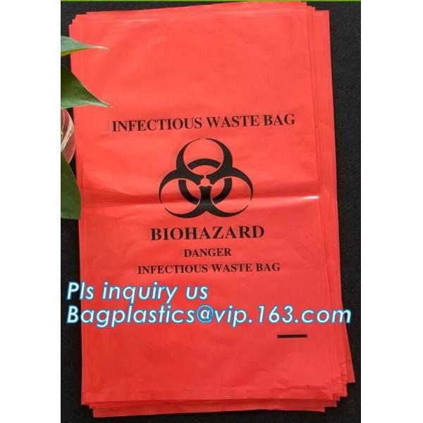 Yellow infectious medical waste disposal plastic bag Biohazard garbage bags,