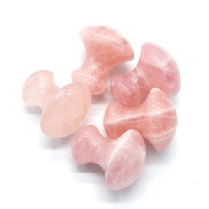 Quality Neck Pink Rose Quartz Mushroom Gua Sha Jade Stone Gua Sha for sale