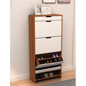 Three Layer MDF Shoe Wooden Cabinet With Shaker Door