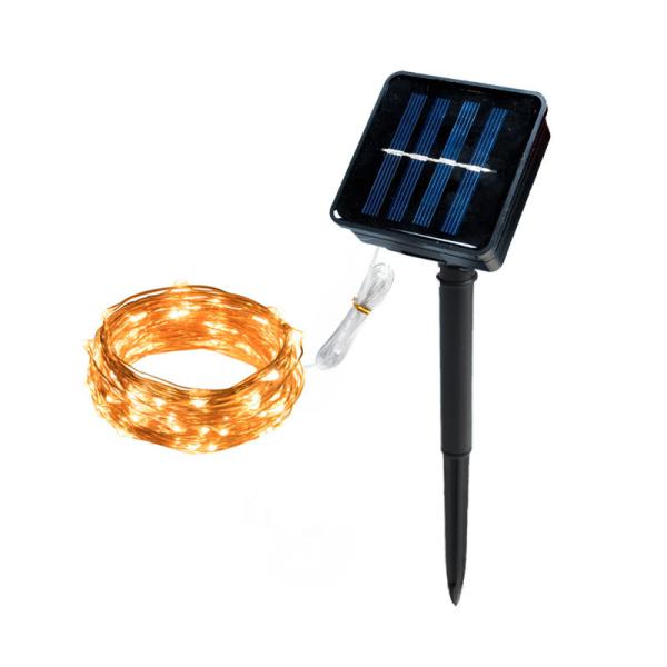 Pink Outdoor 100 LED Solar Copper Wire Lights 10m Solar Powered String Lights