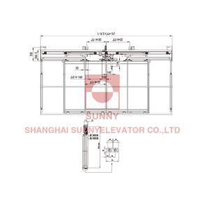 Elevator Parts Lift Door Operator Four Panel Landing Door Device With 96 Sill