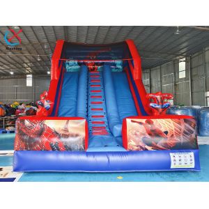 Manufacturer PVC Inflatable Slide Spiderman Hero Inflatable Double Dry Slides