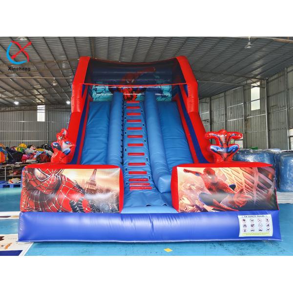 Buy Manufacturer PVC Inflatable Slide Spiderman Hero Inflatable Double Dry Slides at wholesale prices