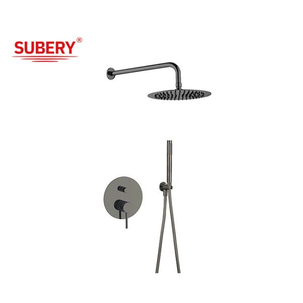 Buy Gun Metal Classical Shower Faucets Rainshower Concealed In Wall at wholesale prices