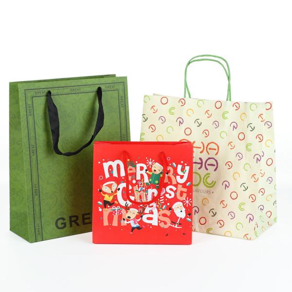 Easy-to-use Sturdy Kraft Gift Bag Paper Shopping Bags with Handle