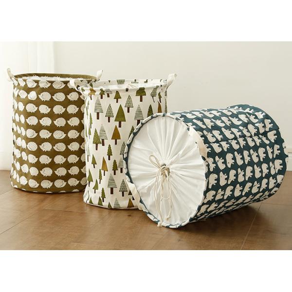 Puting Foldable washing laundry basket toy storage bag cotton lenon customized green gree laundry facility