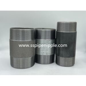 China Threaded Black Steel Pipe Nipples  1 Long Hot Galvanized Surface on sale