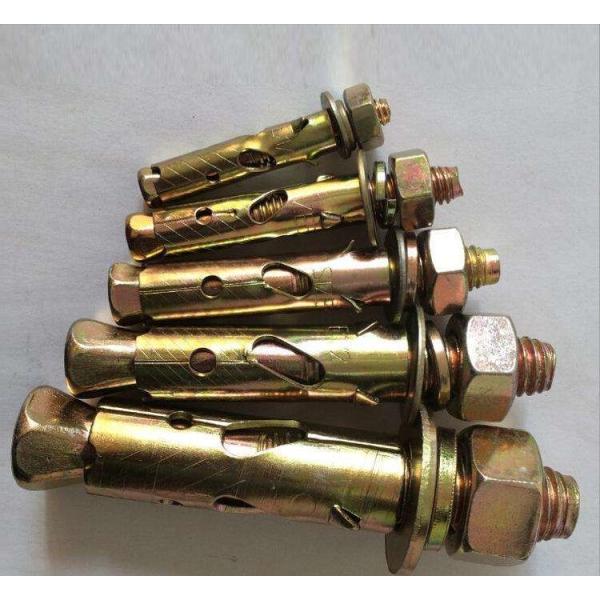 Metal M8 M10 M12 Sleeve Anchor Bolts Cylindrical Fasteners With Fix Nut / Flat