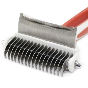 2-in-1 Pet Grooming Brush, Deshedding Tool & Dematting Comb For Dogs And Cats