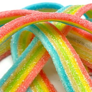 Fruit Flavor Roll Colorful Sour Straws Candy Support Customization