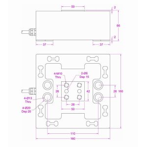 3A160 series 3-axis Load Cell 50kN 20kN 10kN 5kN Triaxial Force Sensor