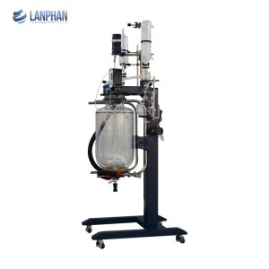 High Speed Laboratory Glass Reactor Big Jacketed Heating Cooling Double Layer