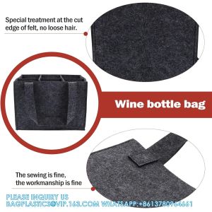 Bottle Bag, Wine Carrier Tote Holders With Separate Partition, Portable Wine