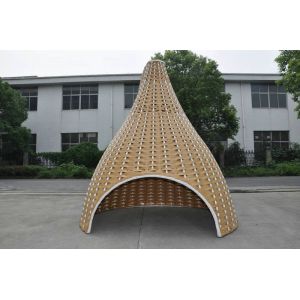 Outdoor Rattan Daybed , KD Nestrest For Beach / Poolside / Hotel