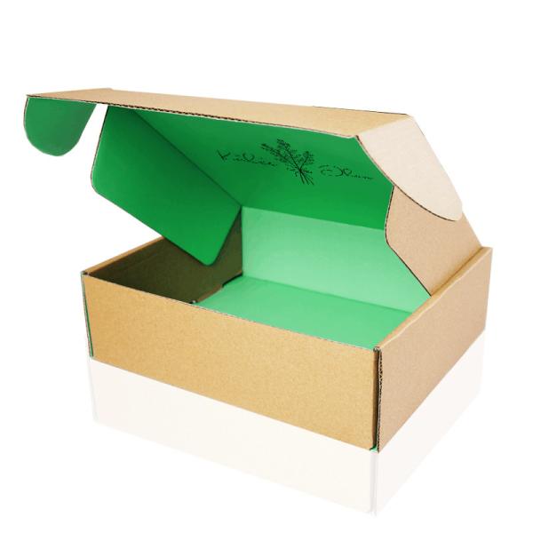 Corrugated Board Packaging Shipping Gift Boxes Green Mailer Box With Logo