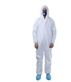 China White Disposable Protective Coveralls Microporous Film Coated Eco Friendly on sale