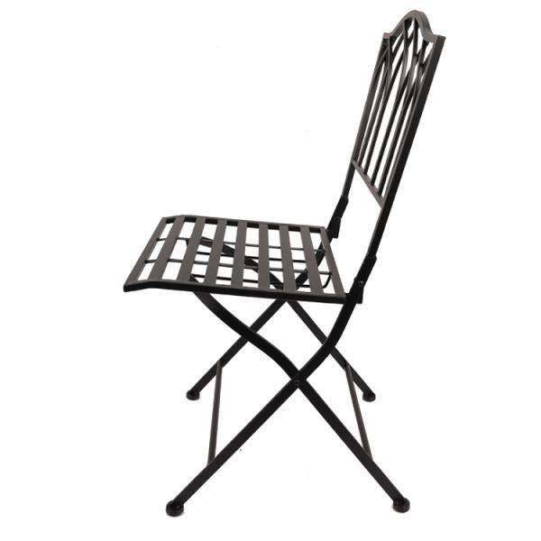 Outdoor Bistro Garden Cafe High Back White Wrought Iron Metal Folding Chair for Wedding Event