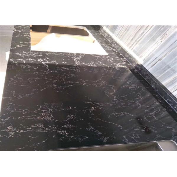 Buy Black Bloom Artificial Quartz Prefab Stone Countertops Unique Style at wholesale prices
