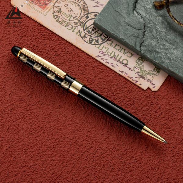 Buy Grid Pattern Metal Ball Pen 1.0mm Black Ink Customizable at wholesale prices