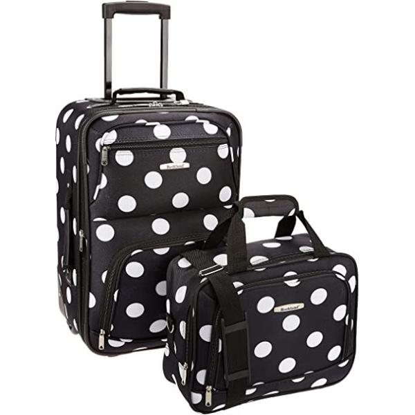 Straight Wheels Steel Trolley Softside Upright Luggage Set