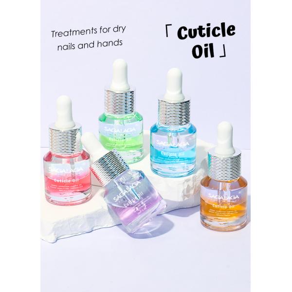 SAGALAGA New Double Layer Cuticle Oil 15ml for Nails Care Natural Essential Oil Extract Jojoba Oil Vitamin E Moisturizing Nails