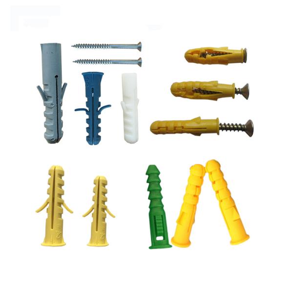 Small Yellow Croaker Plastic Expansion Bolt , Expanding Wall Plugs Edge Design