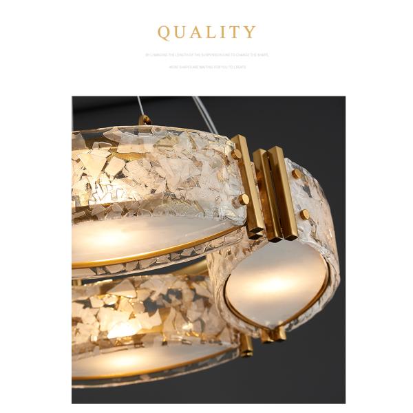 Modern living room home decor kitchen round glass hanging lamp nordic chandelier lighting(WH-MI-316)