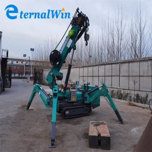 Yellow / Red / Blue / Black Or Green Spider Crane With Steel And 1.2 Ton Lifting