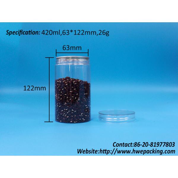 Clear PET Cylinder Round Plastic Sealable Food Jar Packaging Nut Jar Screw Lid