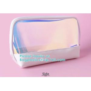 HOLOGRAPHIC MAKEUP BAG, PU TPU MATERIAL MAKEUP travel wash bag waterproof makeup